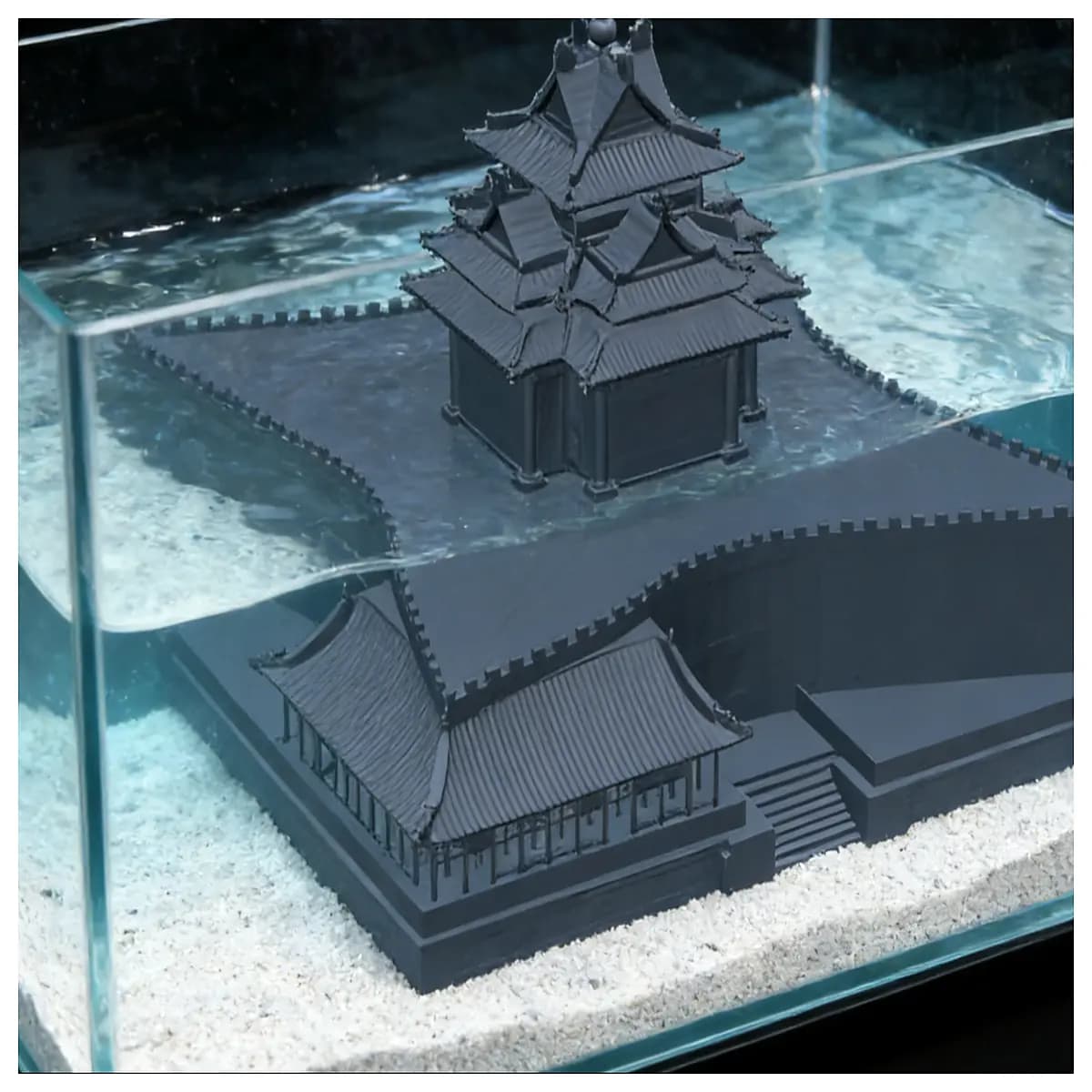 miniature corner tower diorama printed historical architecture desktop ornament