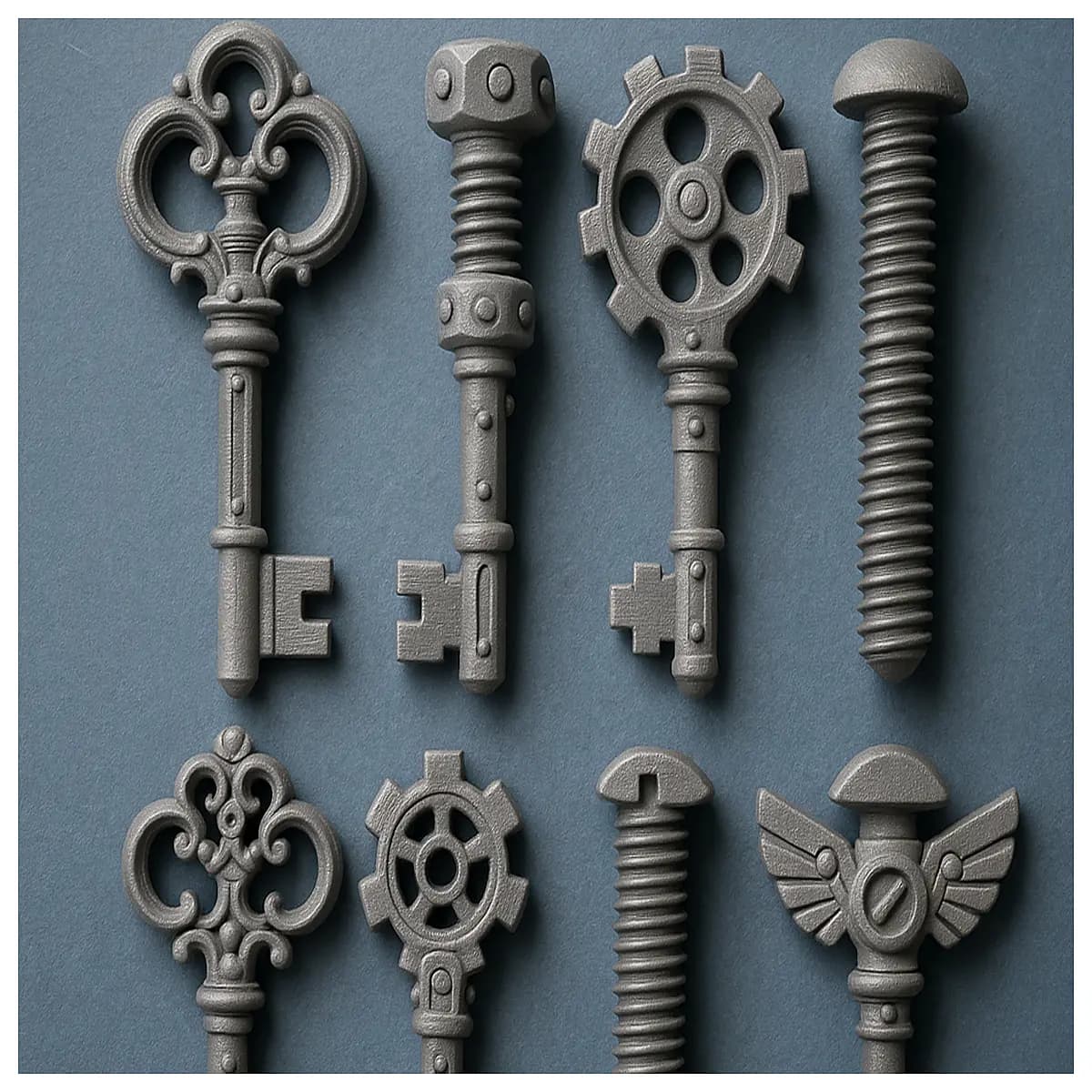 steampunk key ring with brass screws vintage industrial gear accessory for bags cosplay props