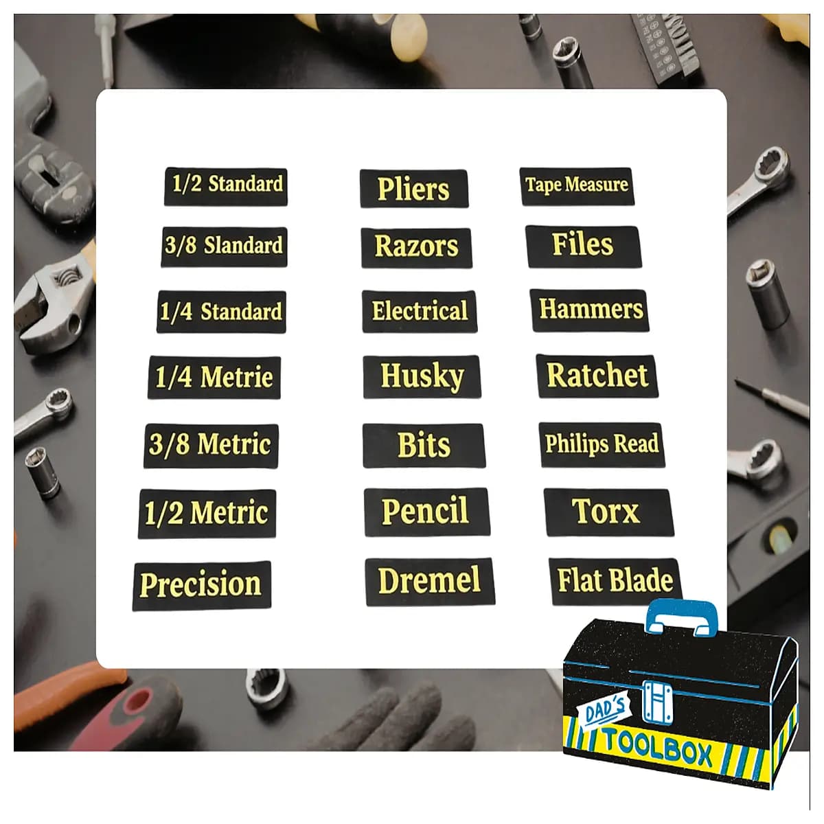 toolbox label stickers waterproof duty magnetic name tags for tool box organization industrial marking