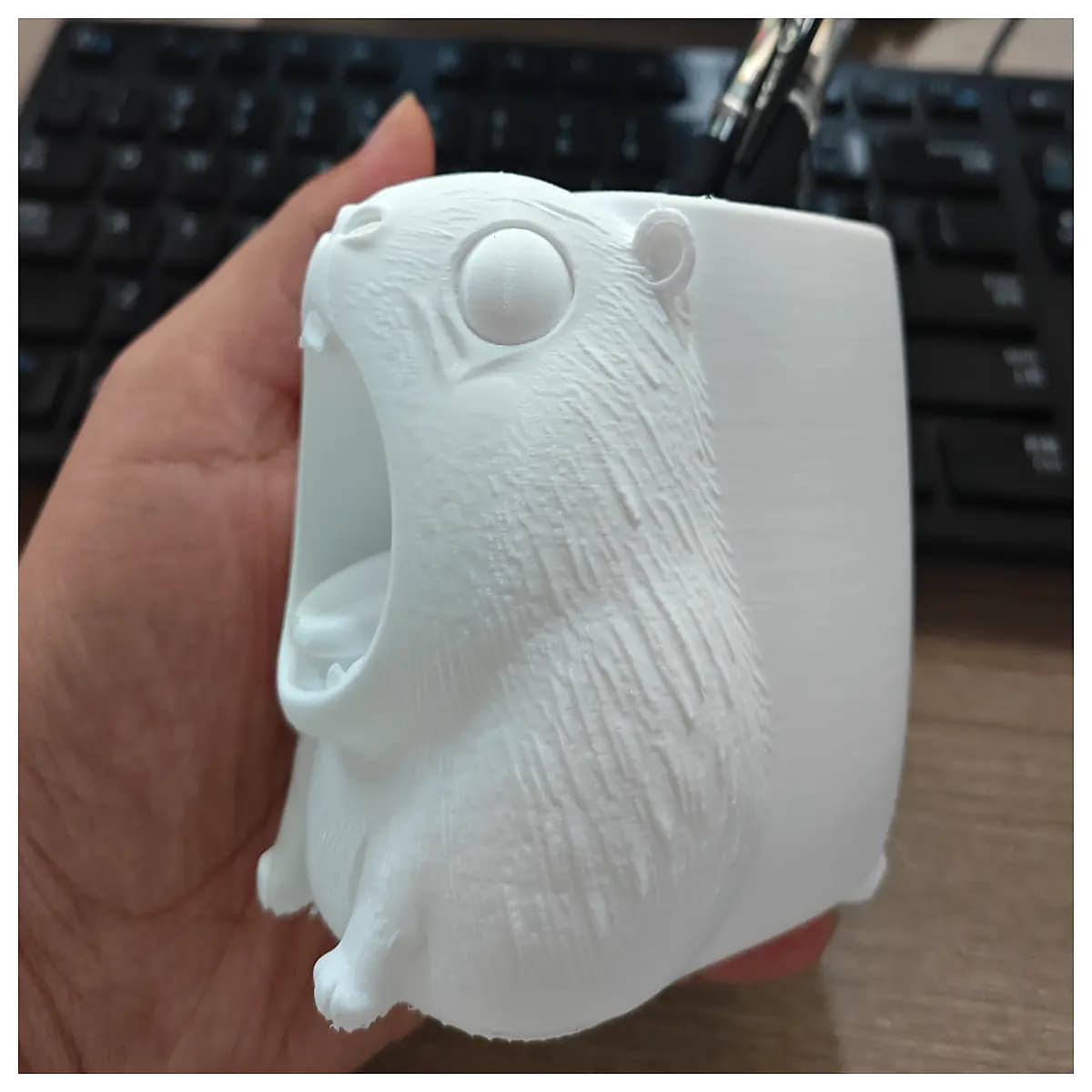 cute capybara desk organizer pen holder cartoon animal stationery storage box for office school supplies aesthetic desktop accessories