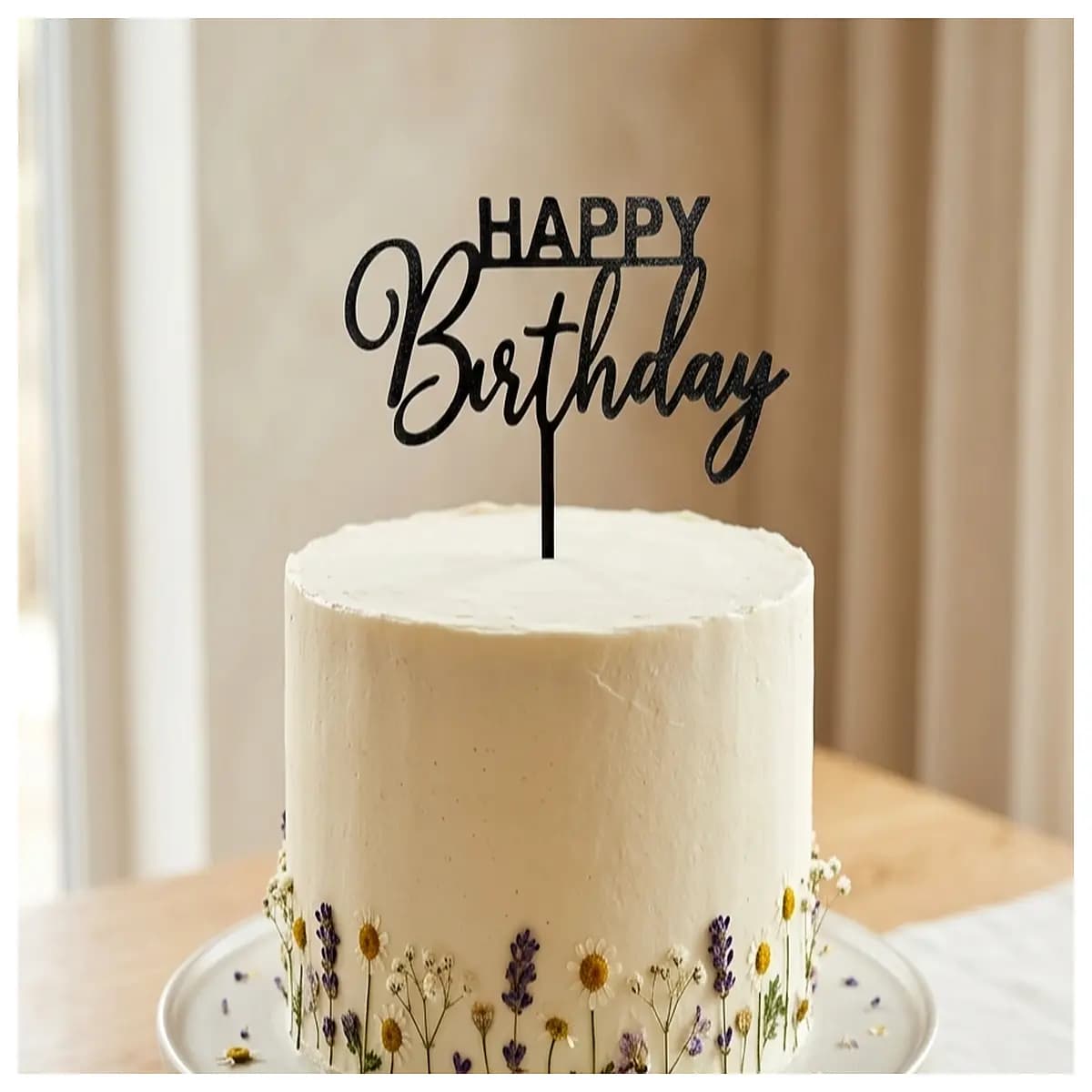 happy birthday cake topper and side decorations edible paper flags fondant numbers party table centerpieces diy baking supplies for kids and adults ce