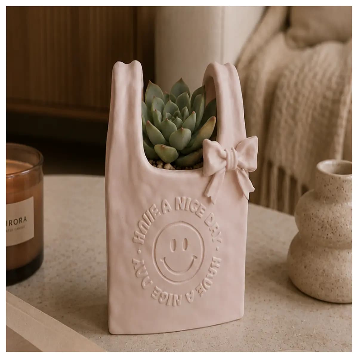 cute tote bag planter pot whimsical charm cozy home decor small flower holder plant lovers