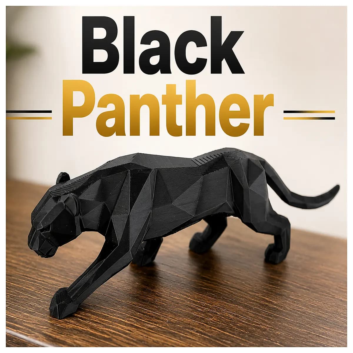 modern black sculpture home decor animal art statue for living room realistic black figurine contemporary jungle wildlife gift