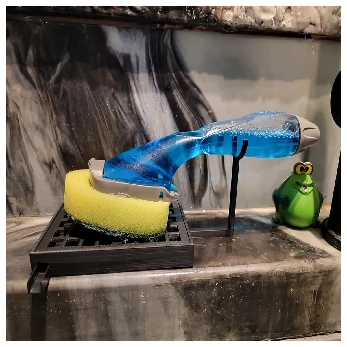 kitchen sponge holder with soap dish rack organizer counter sink storage caddy