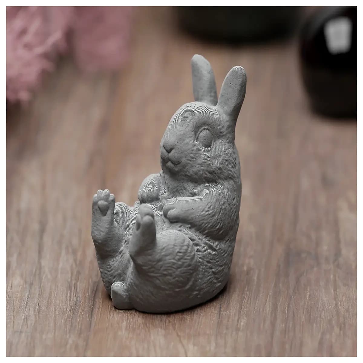cute chubby easter bunny plush toy relaxing cozy spring holiday decor kids