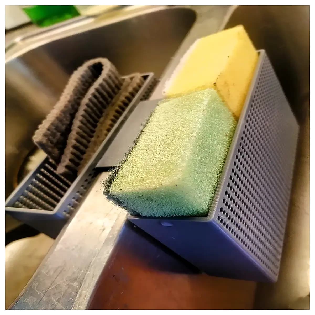 kitchen sponge holder rack organizer countertop drain drying for soap dish