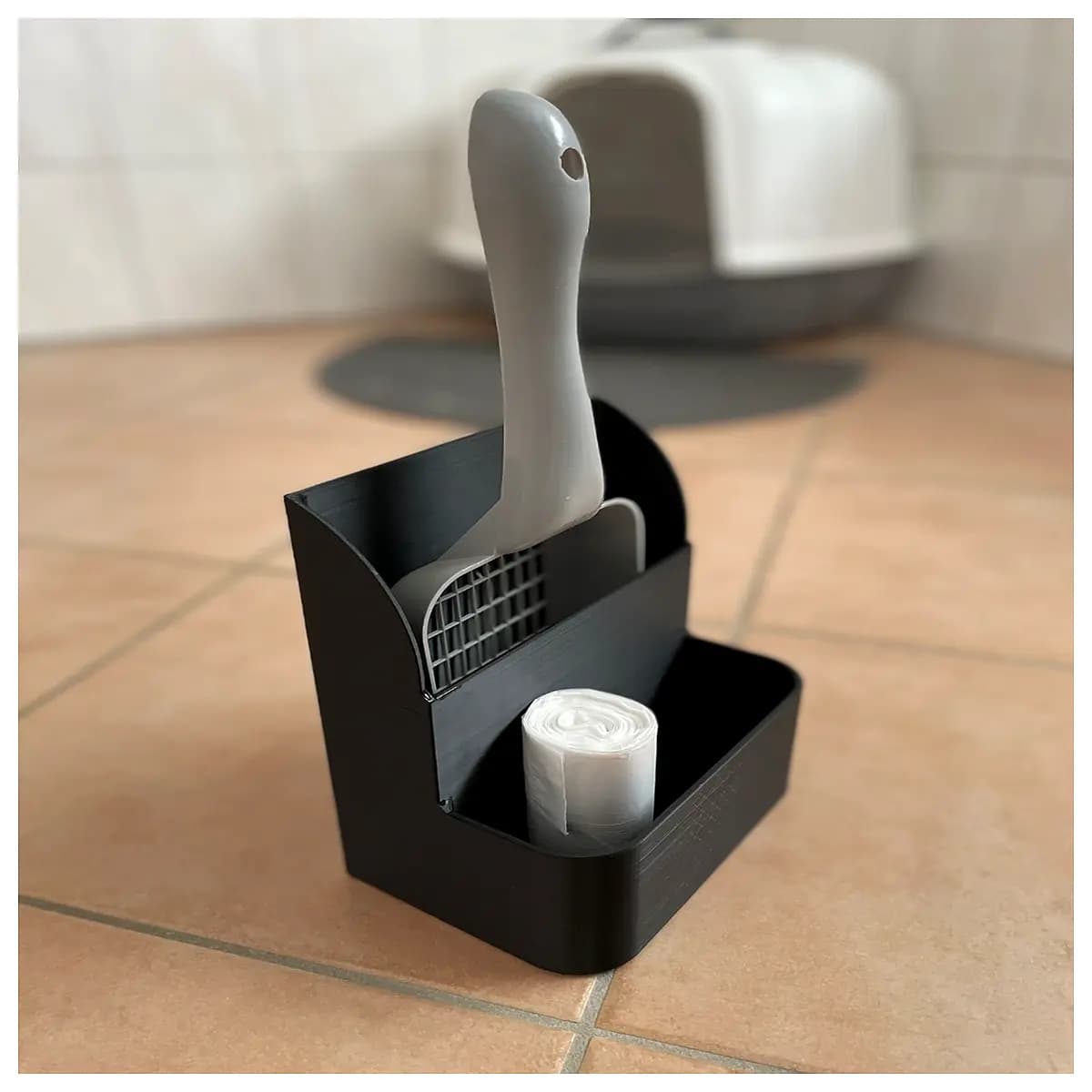 cat litter scoop holder wall mount litter box organizer cat poop shovel rack bathroom storage for cat cleaning tools duty litter scoop holder