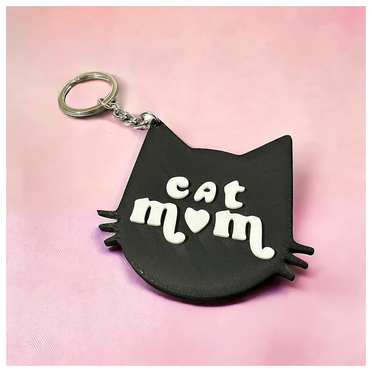 cute cat mom keychain bag charm pendant mother s day women girls animal lover accessory