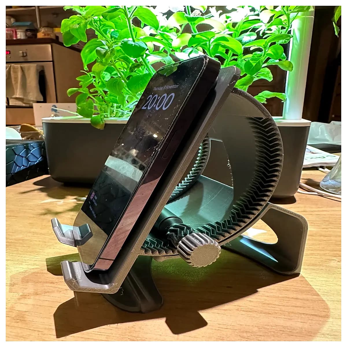 adjustable phone holder smooth tilt angle desktop mount for laptop tablet universal grip non slip base for video calls