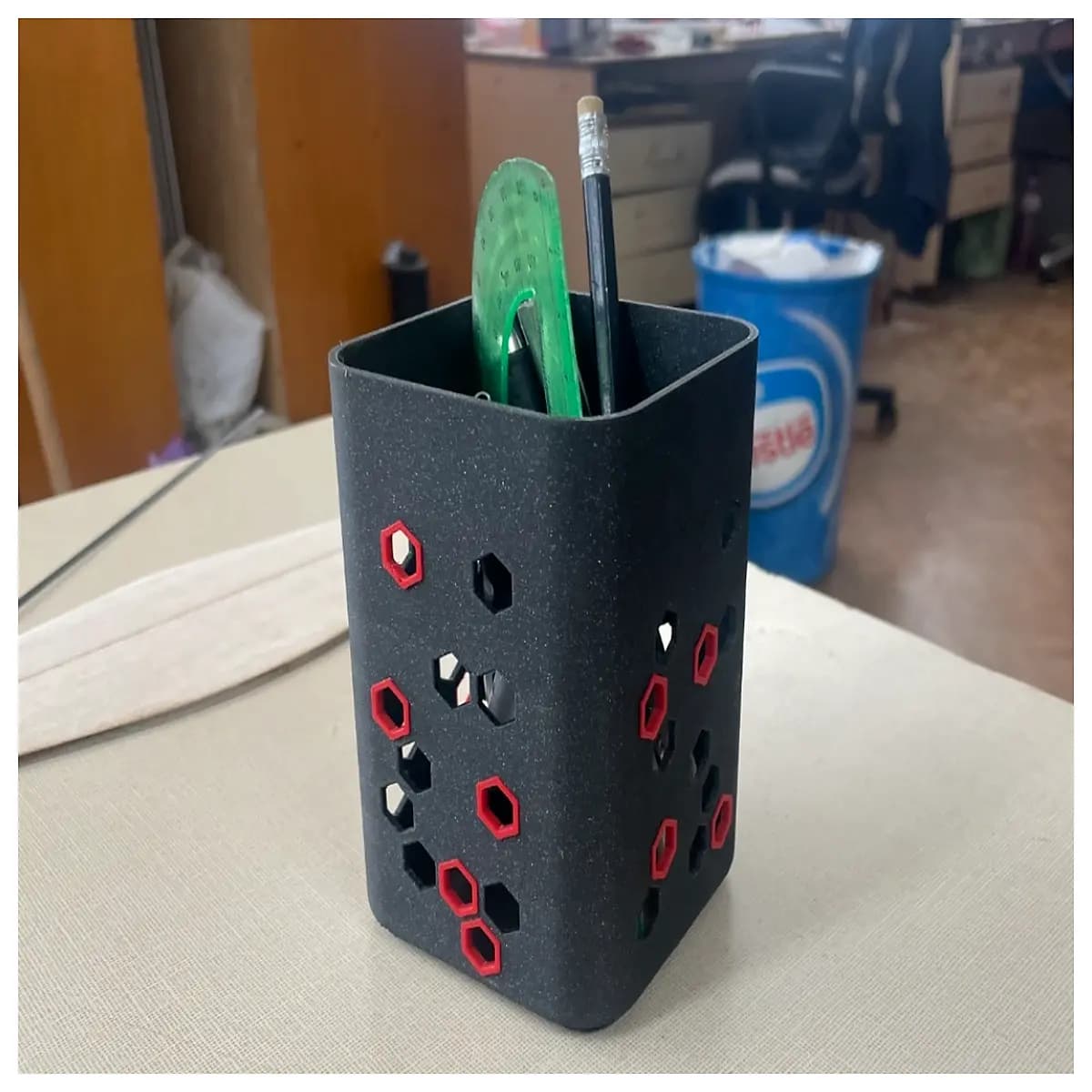 cute pencil holder desk organizer with compartments for office supplies storage pen cup stationery container