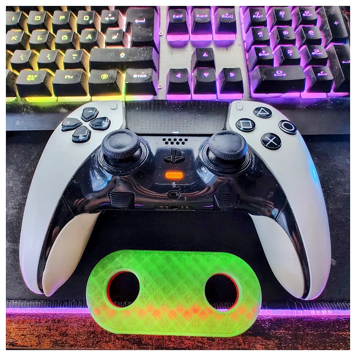 ps5 controller joystick grip cover silicone protective skin anti slip thumb cap battery life indicator accessory