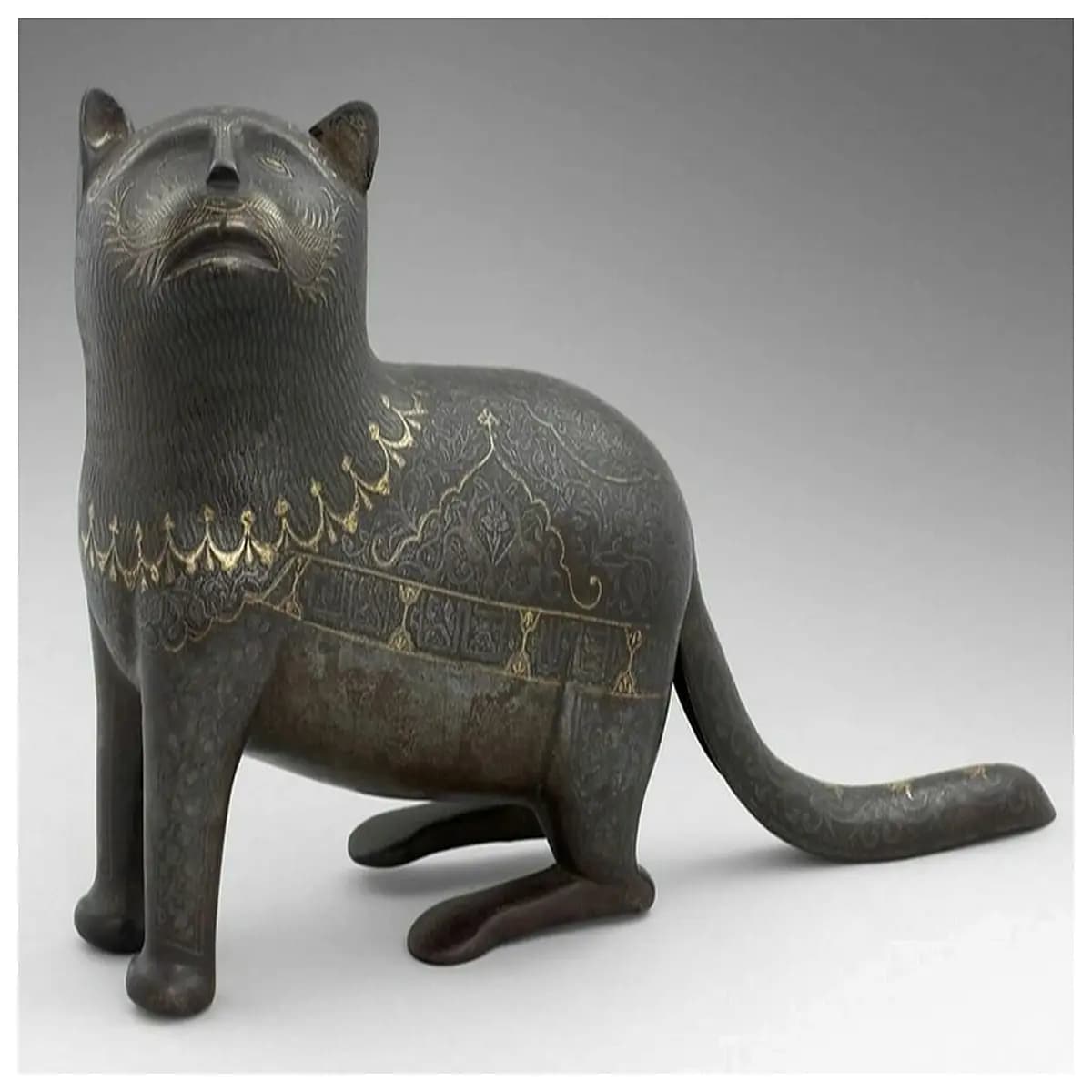 vintage persian cat statue antique 19th century ornamental figurine decorative home decor collectible art piece