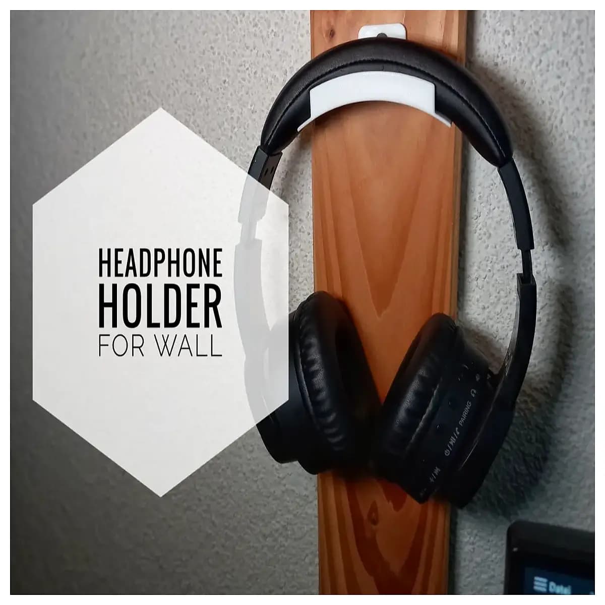wall mounted headphone holder for desk office home stereo rack hook organizer