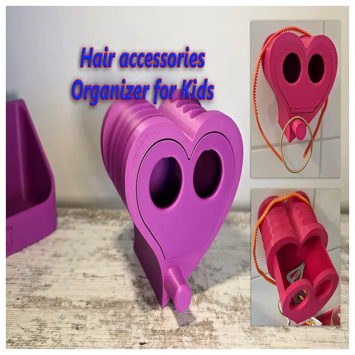 kids hair clip organizer box with lid plastic hair accessory storage container for girls cute hairpin holder for vanity desk small jewelry organizer f