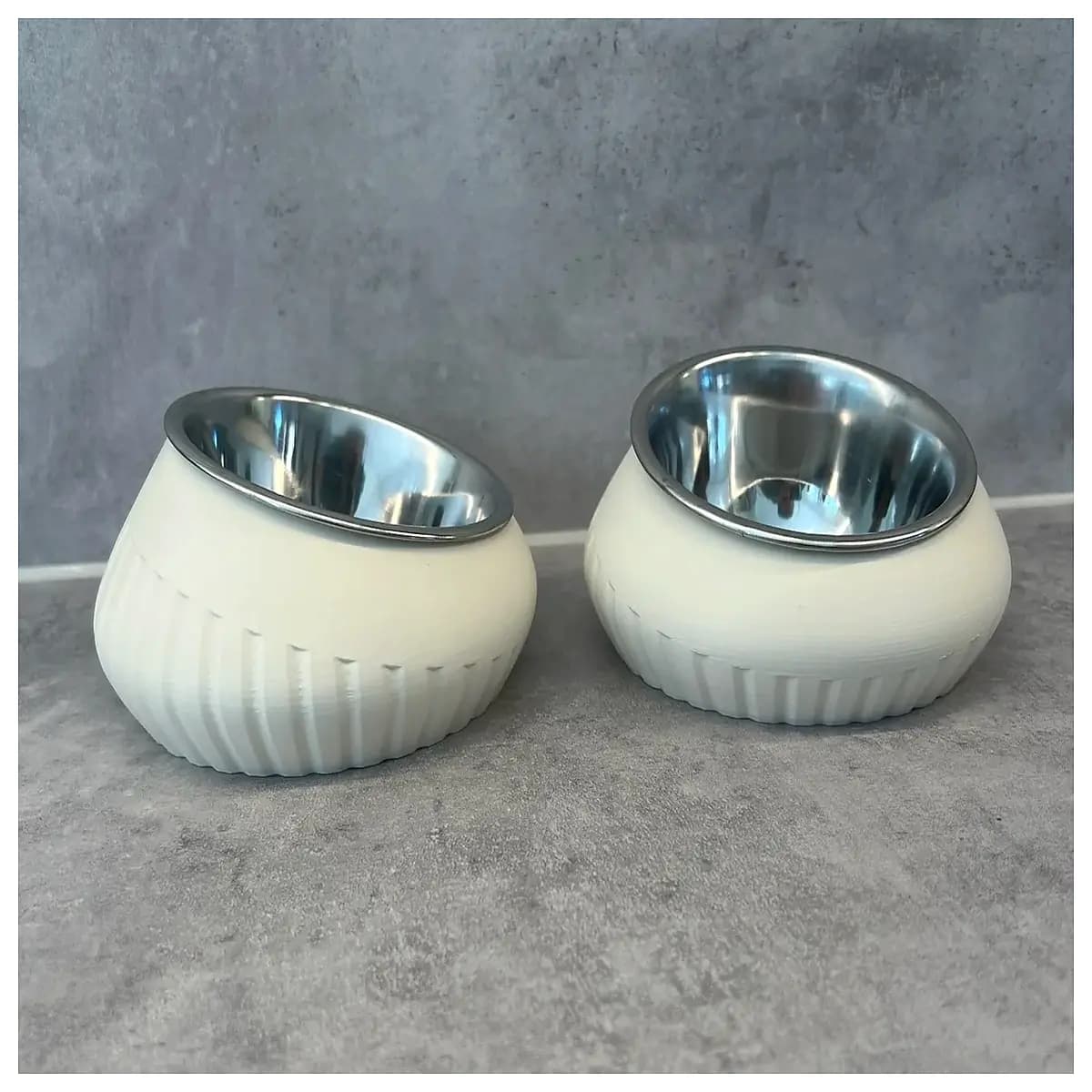 angled pet bowl elevated dog feeder stainless steel anti slip non tilt duty cat food water dish holder adjustable height