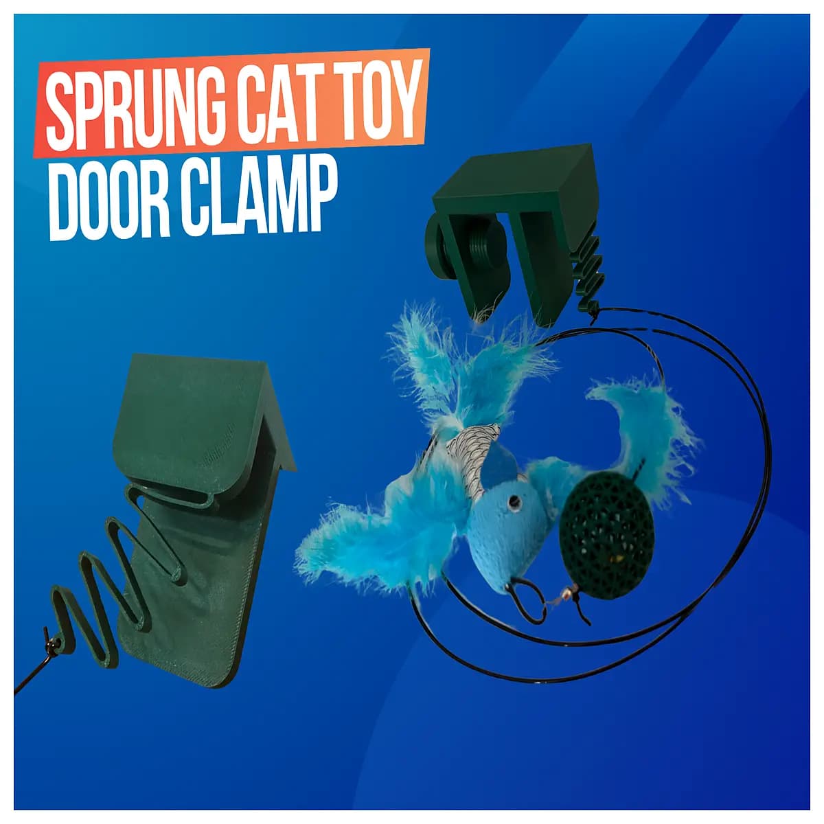 cat toy door stopper spring loaded finger pinch prevention safety gadget for pets kids baby proofing home protection