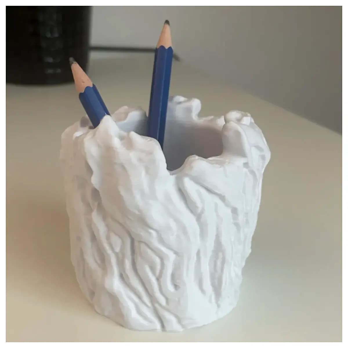 rustic tree trunk pen holder desk organizer wooden cylinder container for office supplies stationery storage home decor