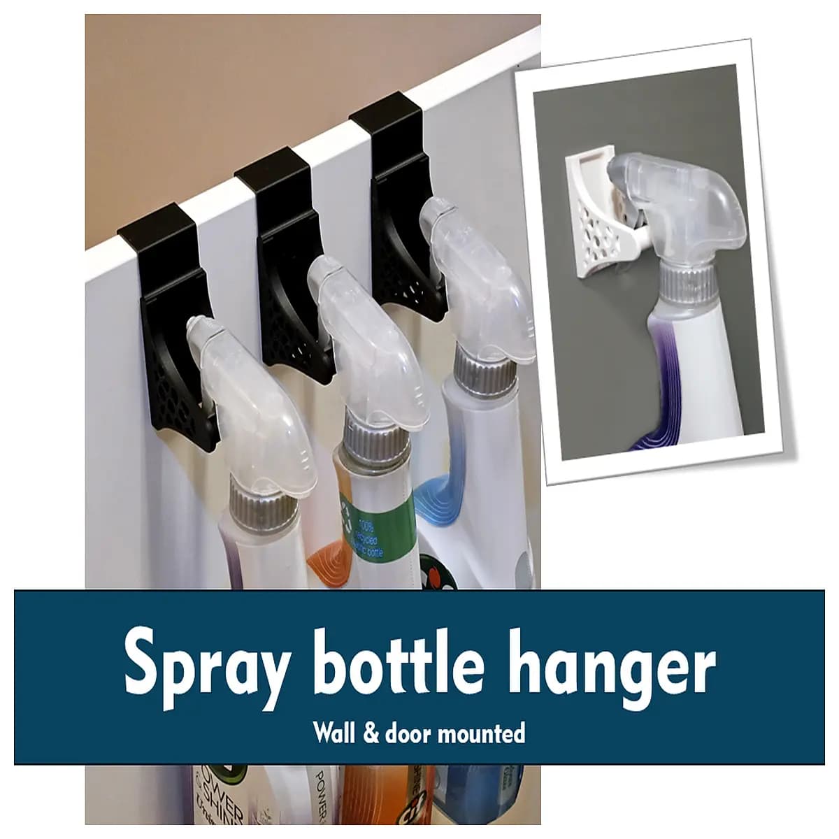 wall mounted bottle holder organizer rack for kitchen cleaning supplies dispenser storage