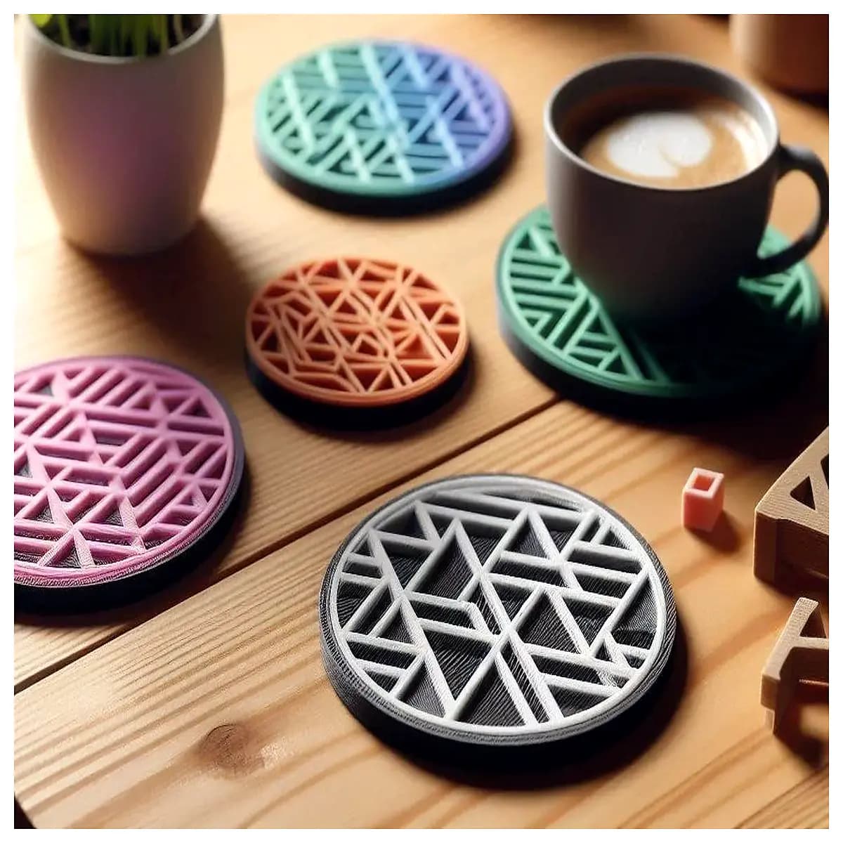 modern geometric drink coaster set non slip table protector stylish home decor coffee mugs and wine glasses