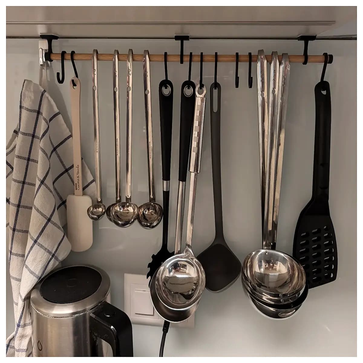 kitchen wall mounted spice rack organizer stainless steel magnetic strip holder for pots pans utensils duty storage