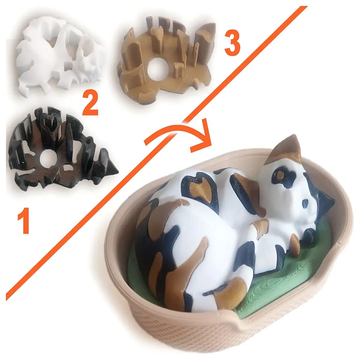 3 color single extruder cat toy sleepy cat plush interactive pet toy for cats