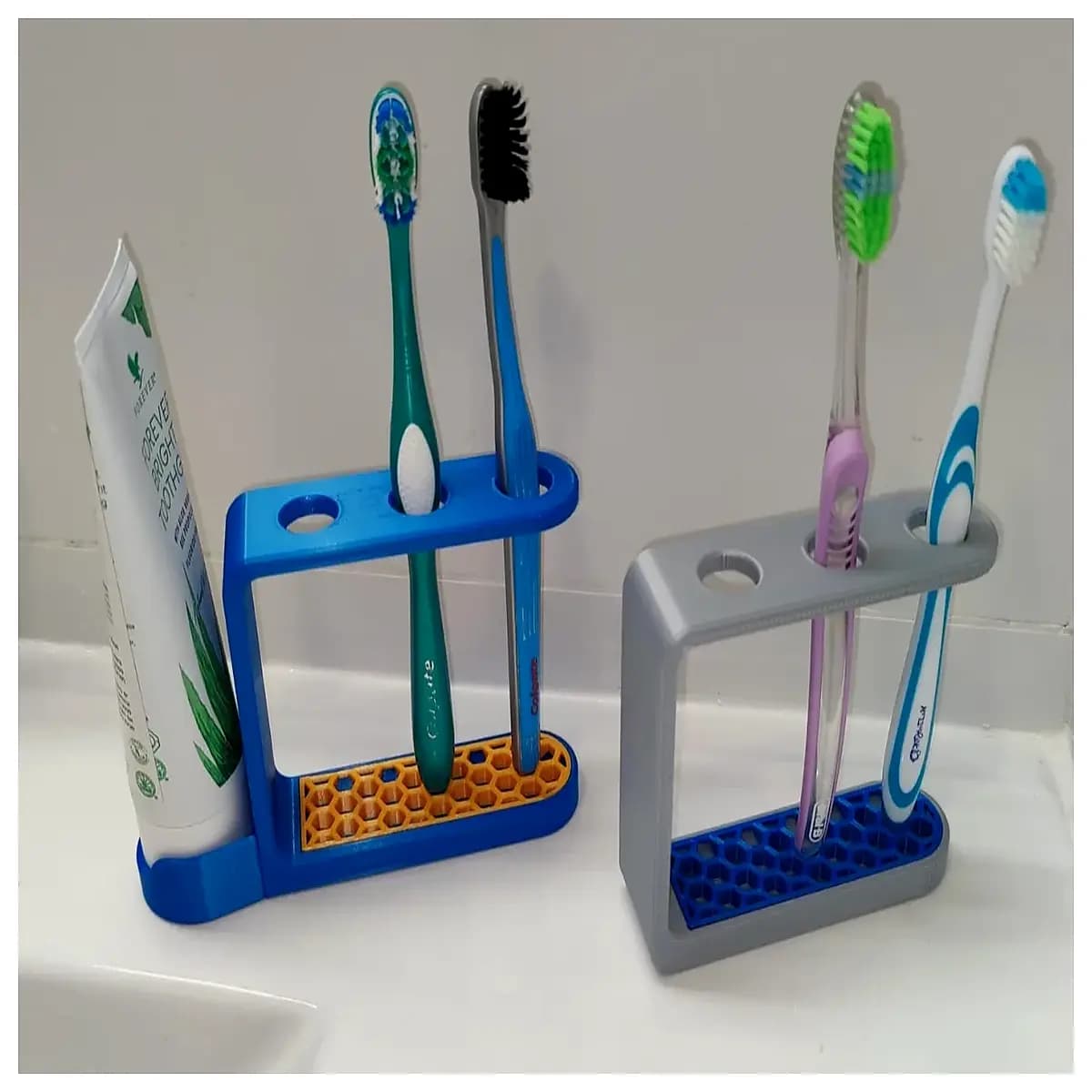 bathroom toothbrush holder wall mounted organizer rack for electric toothbrushes and toothpaste counter storage