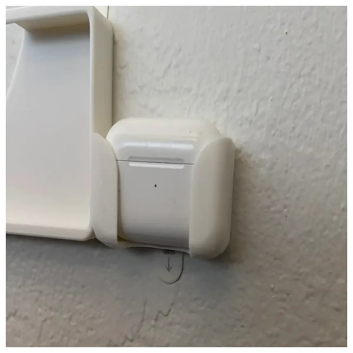 airpod pro wall mount holder no drill adhesive hook organizer for desk or bathroom storage