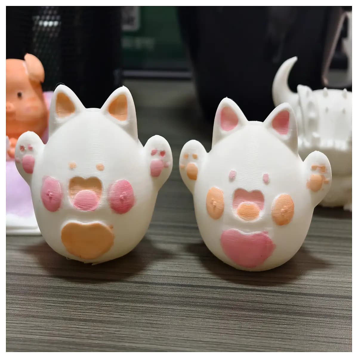 cute cat figurine desktop decor kawaii animal statue home office shelf ornament playful kitten statue cat lovers