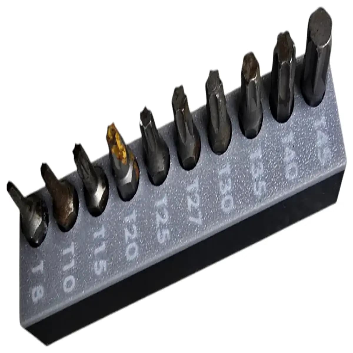 magnetic drill bit holder organizer rack for t8 t45 hex shank bits storage box case tool chest accessory