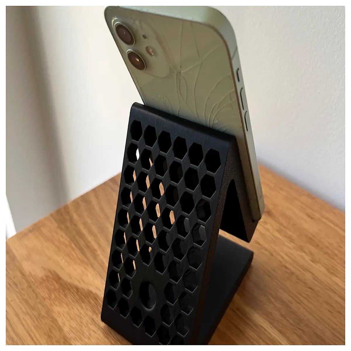 hexagon phone holder desktop organizer gadget for tablet charging dock office desk accessory