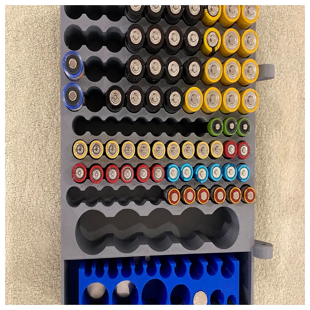 large capacity battery organizer box for aa aaa coin cell storage case with compartments for home office travel