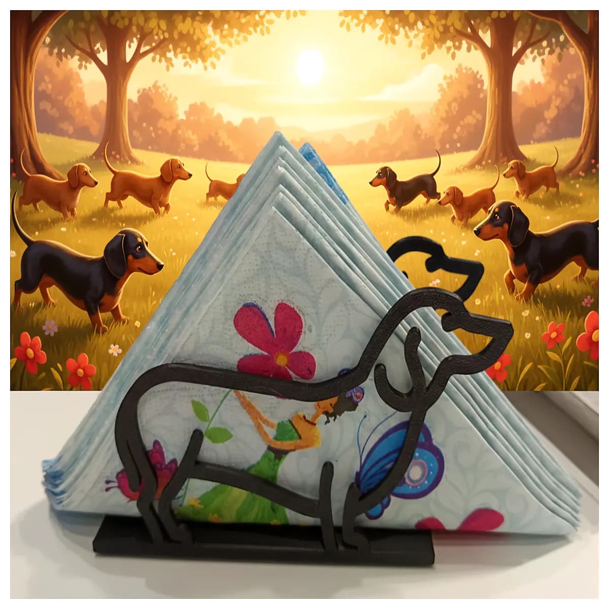 cute dachshund dog tissue box cover for car home sofa living room decor funny sausage dog napkin holder