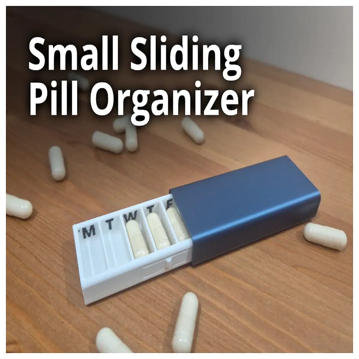 weekly pill organizer box sliding compartment medication tracker for elderly travel portable medicine case
