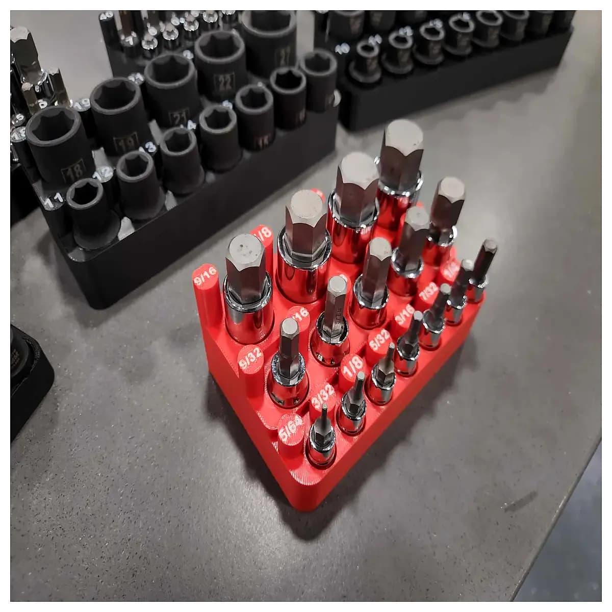 hex socket bit organizer magnetic holder for allen wrenches storage box tool cabinet accessory