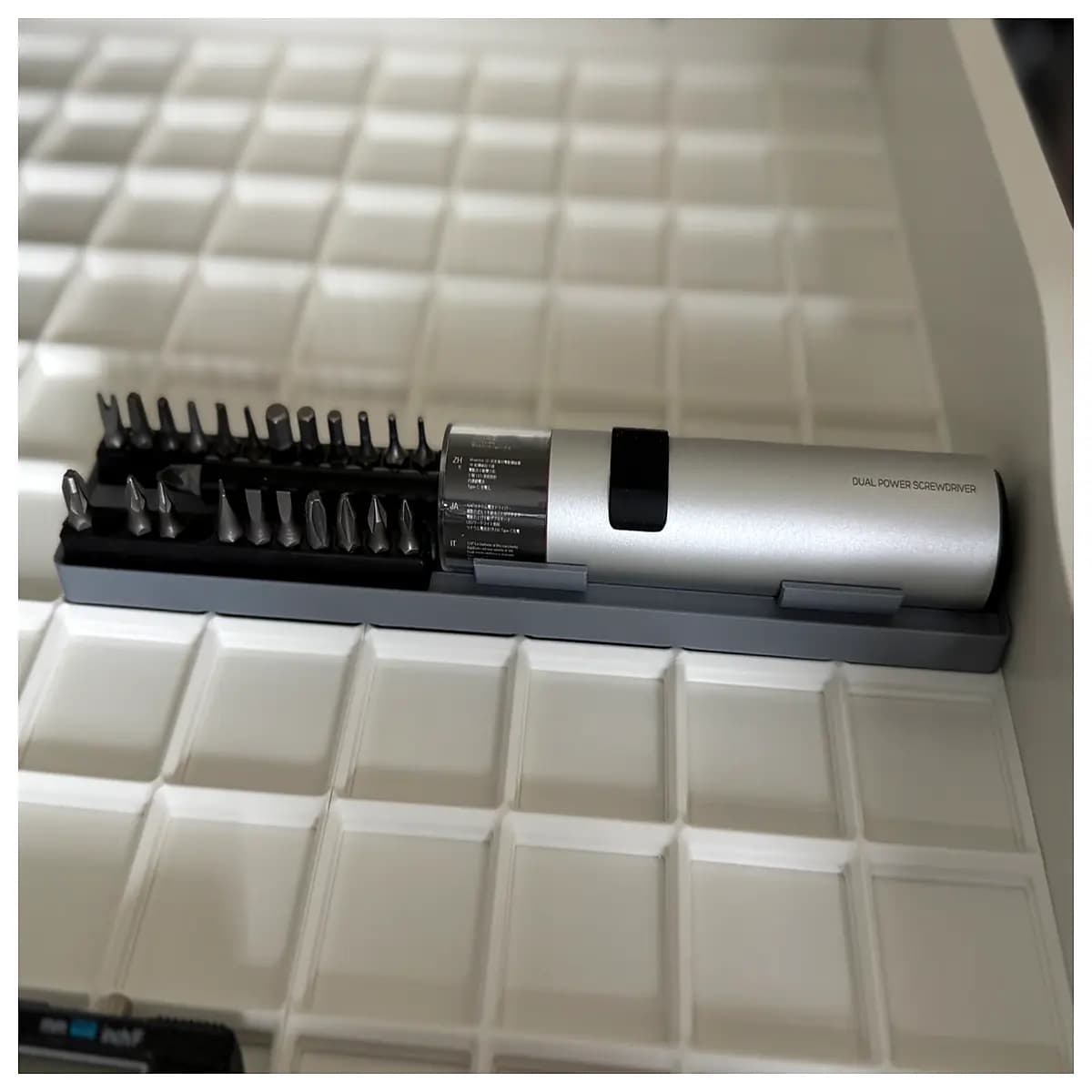 gridfinity magnetic screwdriver holder organizer box modular storage system for tools workshop