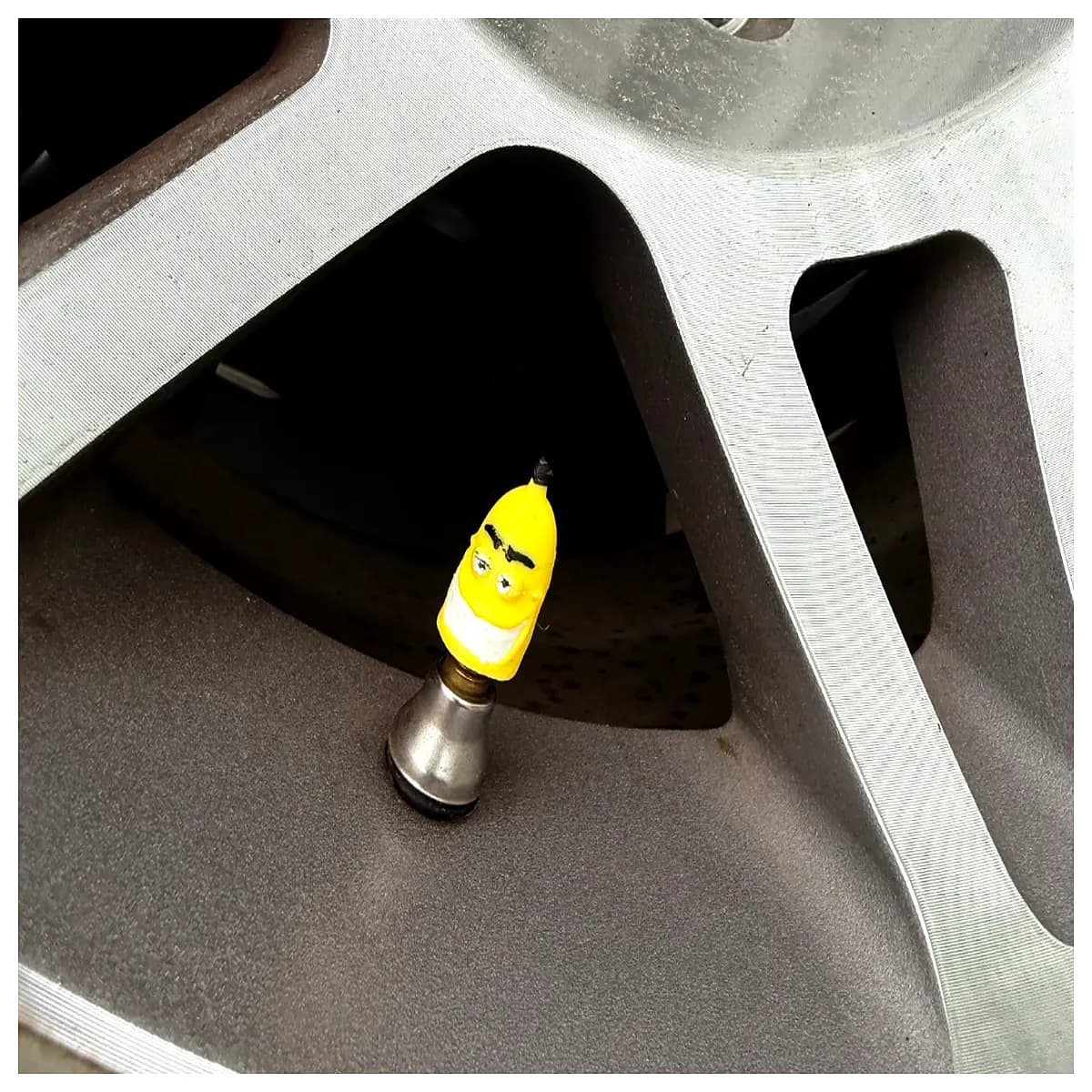 mr banana tire valve caps funny cartoon car wheel accessories novelty rubber stem covers