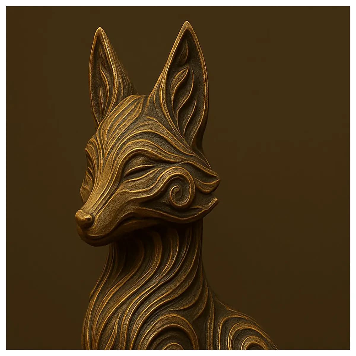 spiral fox abstract modern sculpture contemporary metal art decor geometric animal statue for living room minimalist home decor gift