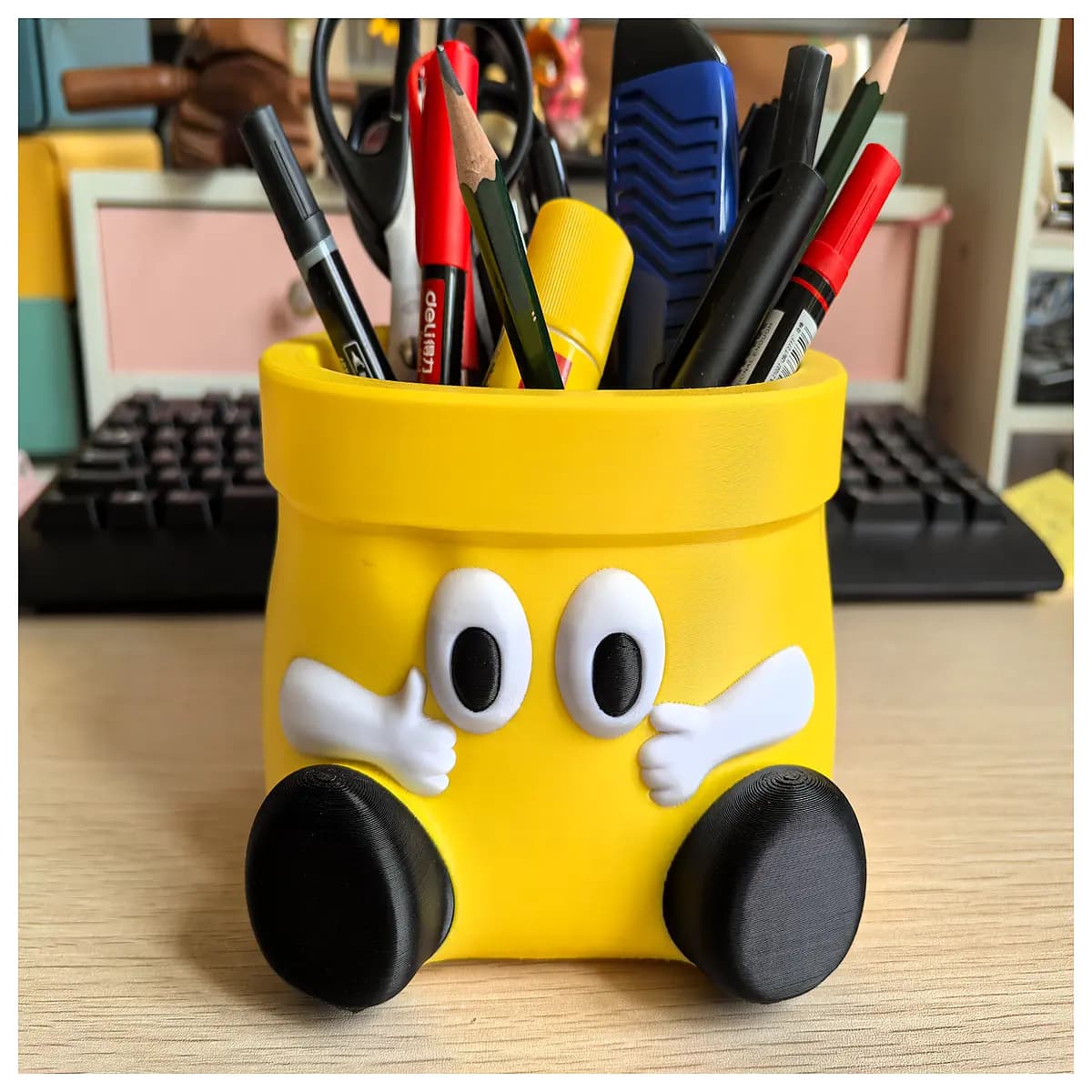 cute cartoon desk organizer pen holder for kids office supplies stationery storage container desktop accessories