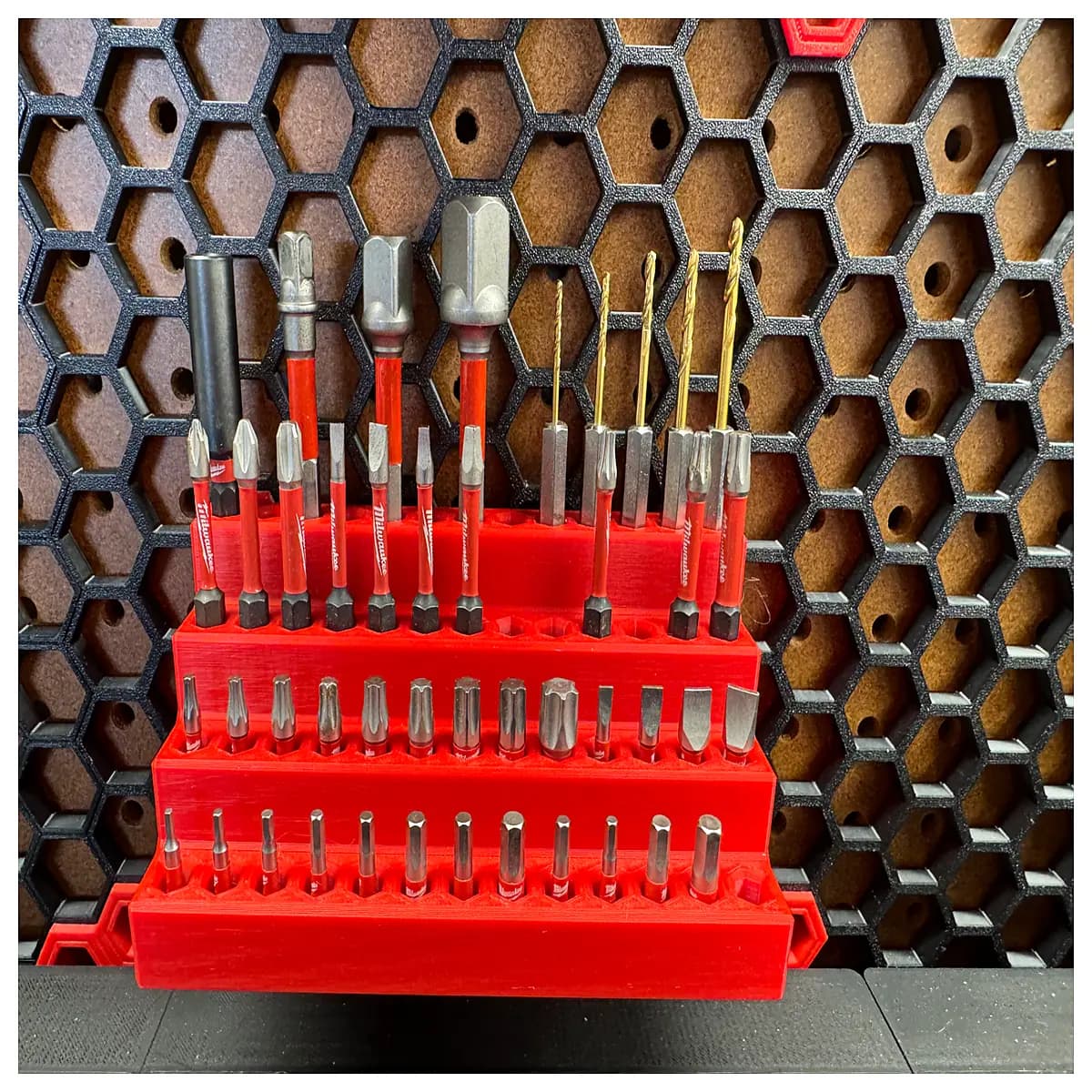 hexagonal honeycomb storage wall organizer screwdriver holder rack modular toolbox accessories