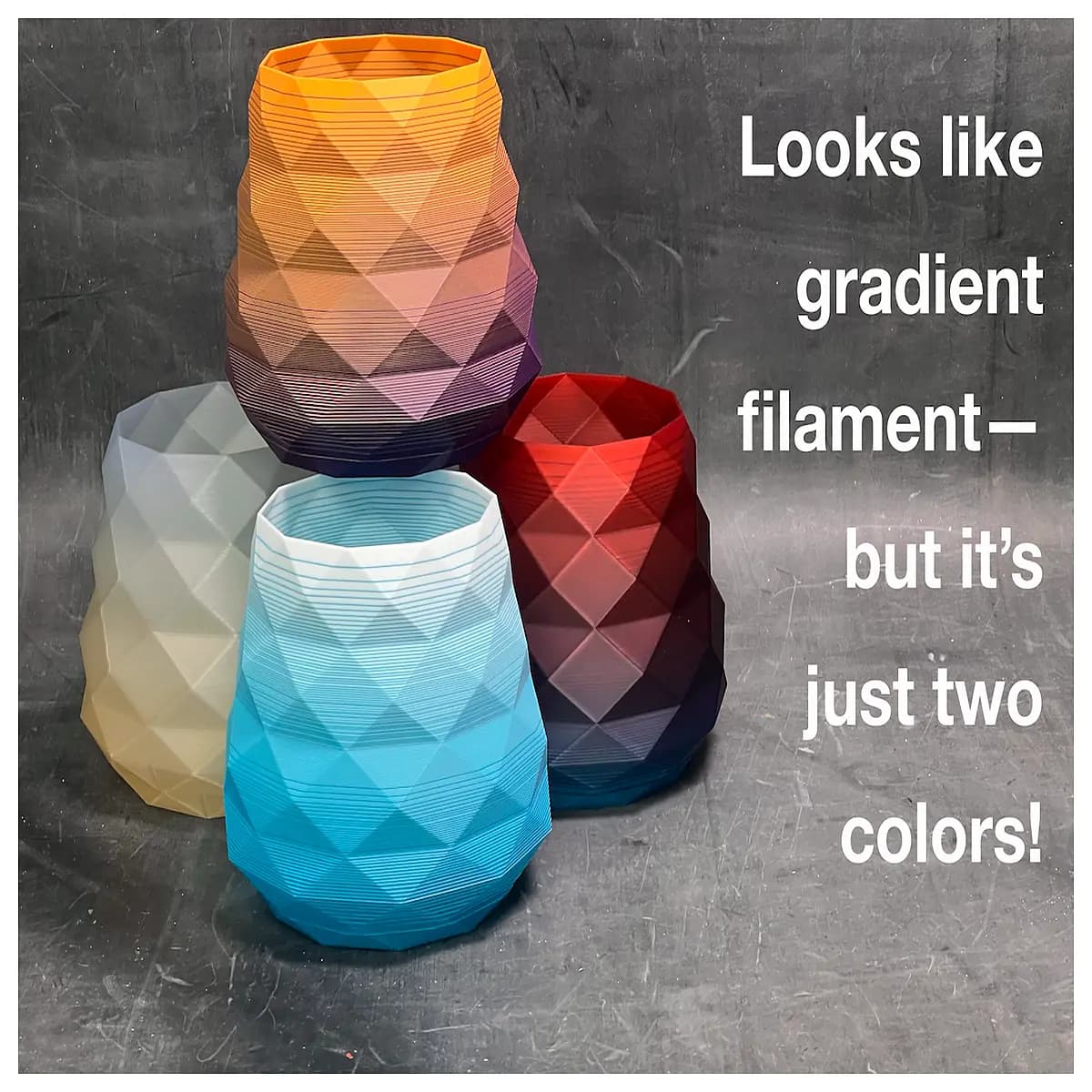 low poly geometric vase two tone gradient decor modern minimalist home accent table centerpiece