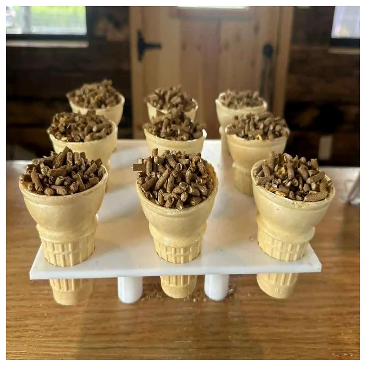 ice cream cone holder for sugar cones countertop organizer kitchen storage rack sweet treat accessory