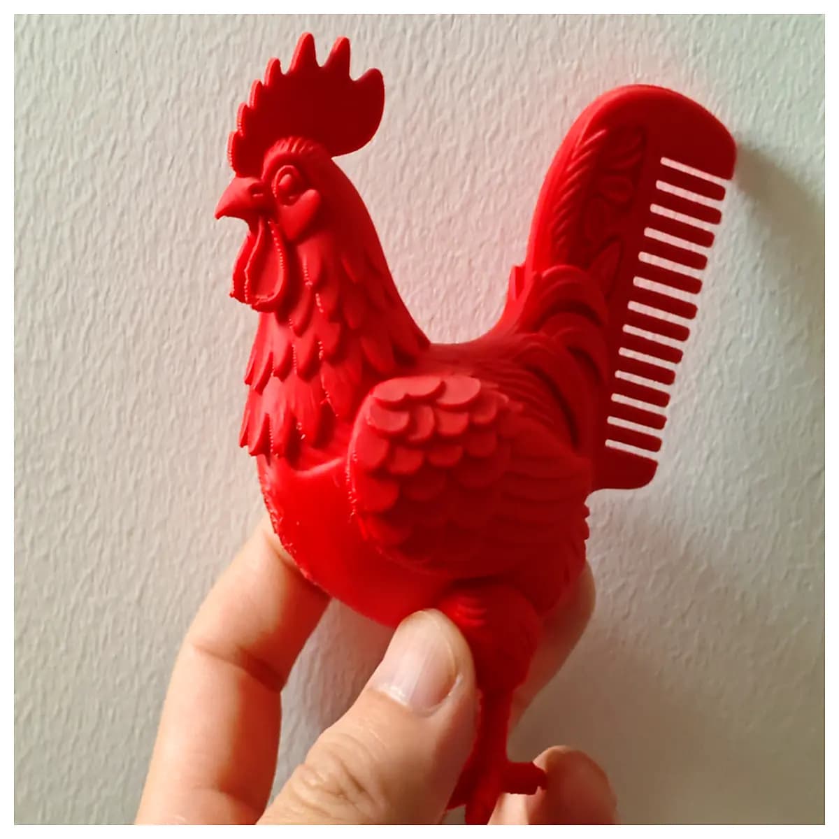 vintage rooster comb 100mm thick hair detangling brush rooster head design durability wooden hair care tool