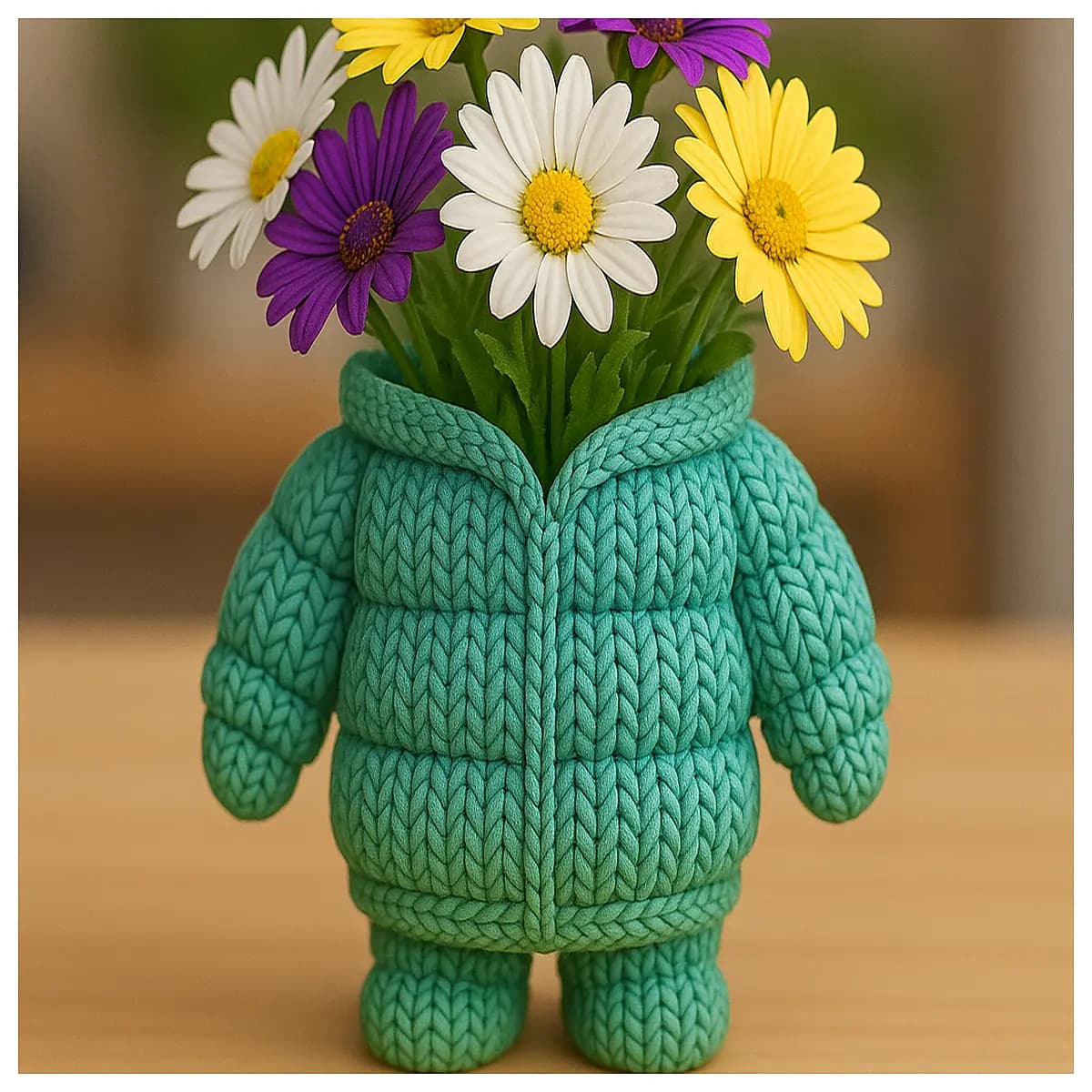 mini knitted flower pot cozy cover planter for indoor succulents cactus decorative basket small