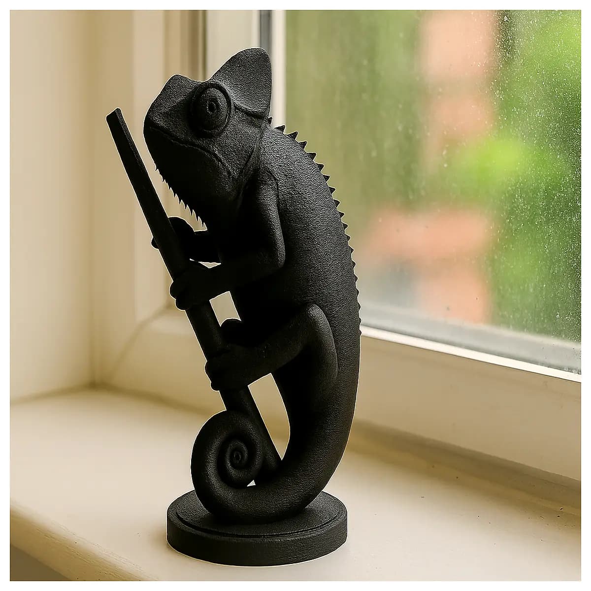 realistic chameleon statue garden decor outdoor resin animal sculpture home office desk ornament nature lovers
