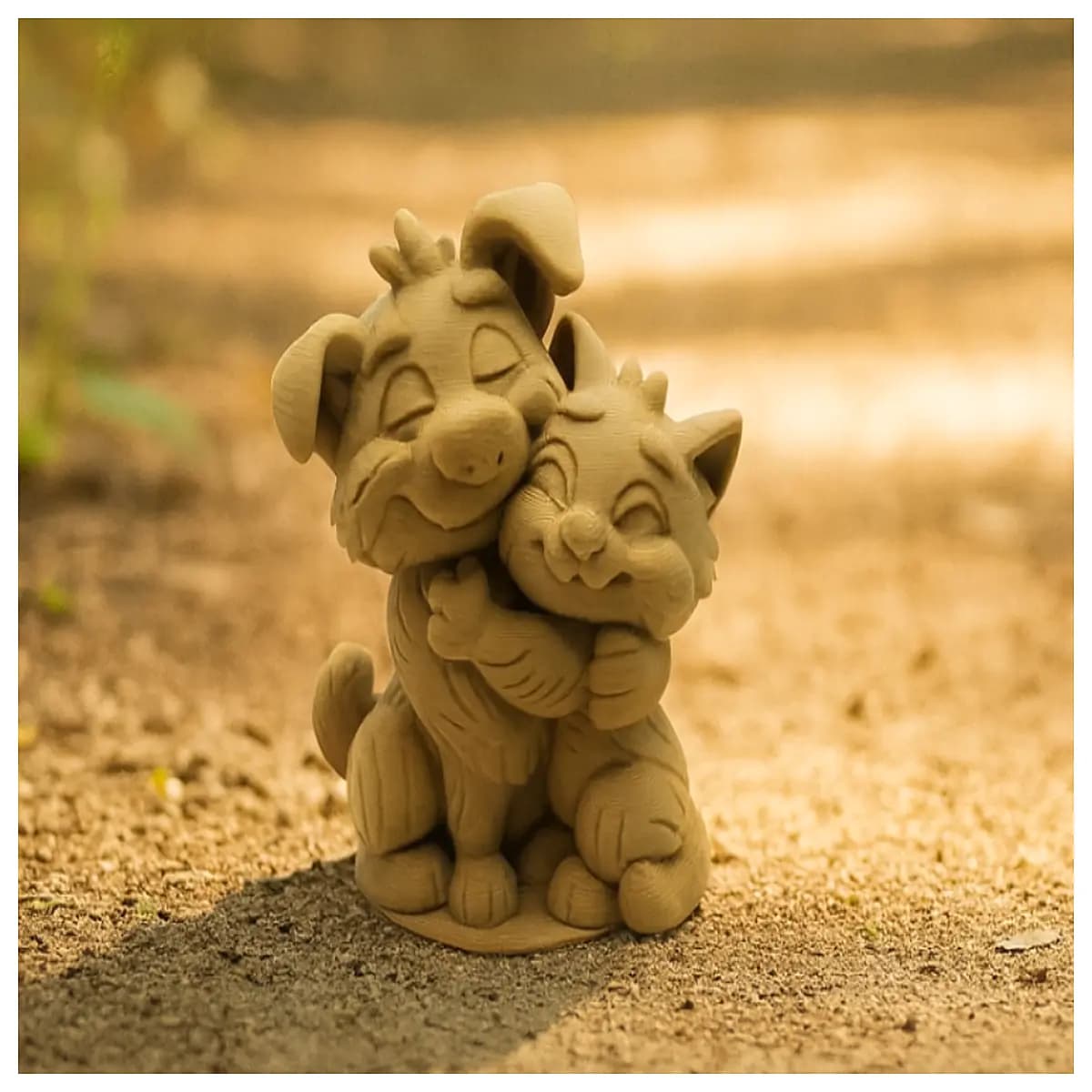 cute dog and cat hugging plush toy best friends stuffed animal gift pet love decor cozy cuddle buddy for kids and adults heartwarming animal friendshi