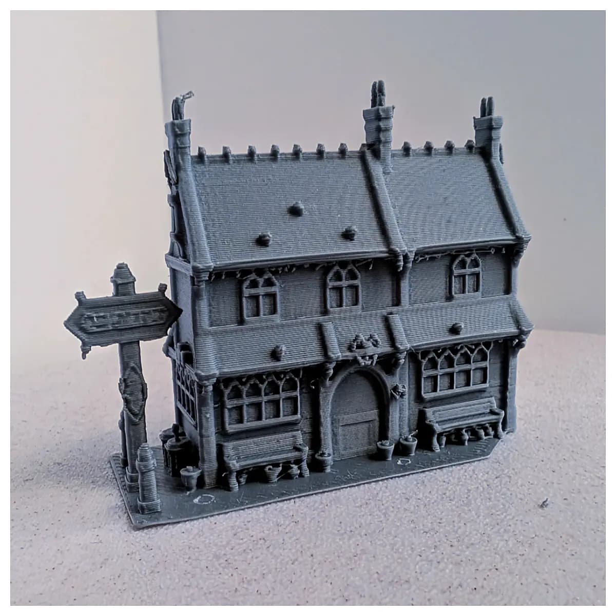medieval fantasy inn sign prop rustic tavern decor d d campaign backdrop dungeon master table accessory gothic atmosphere lighting roleplay game scene