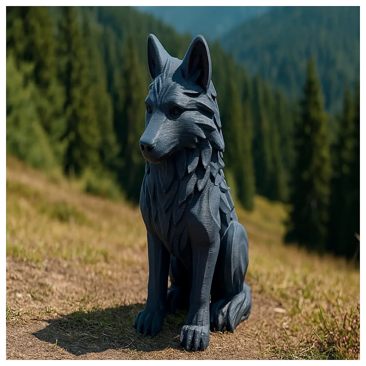 arctic wolf statue fantasy decor mystical creature home ornament fantasy lovers