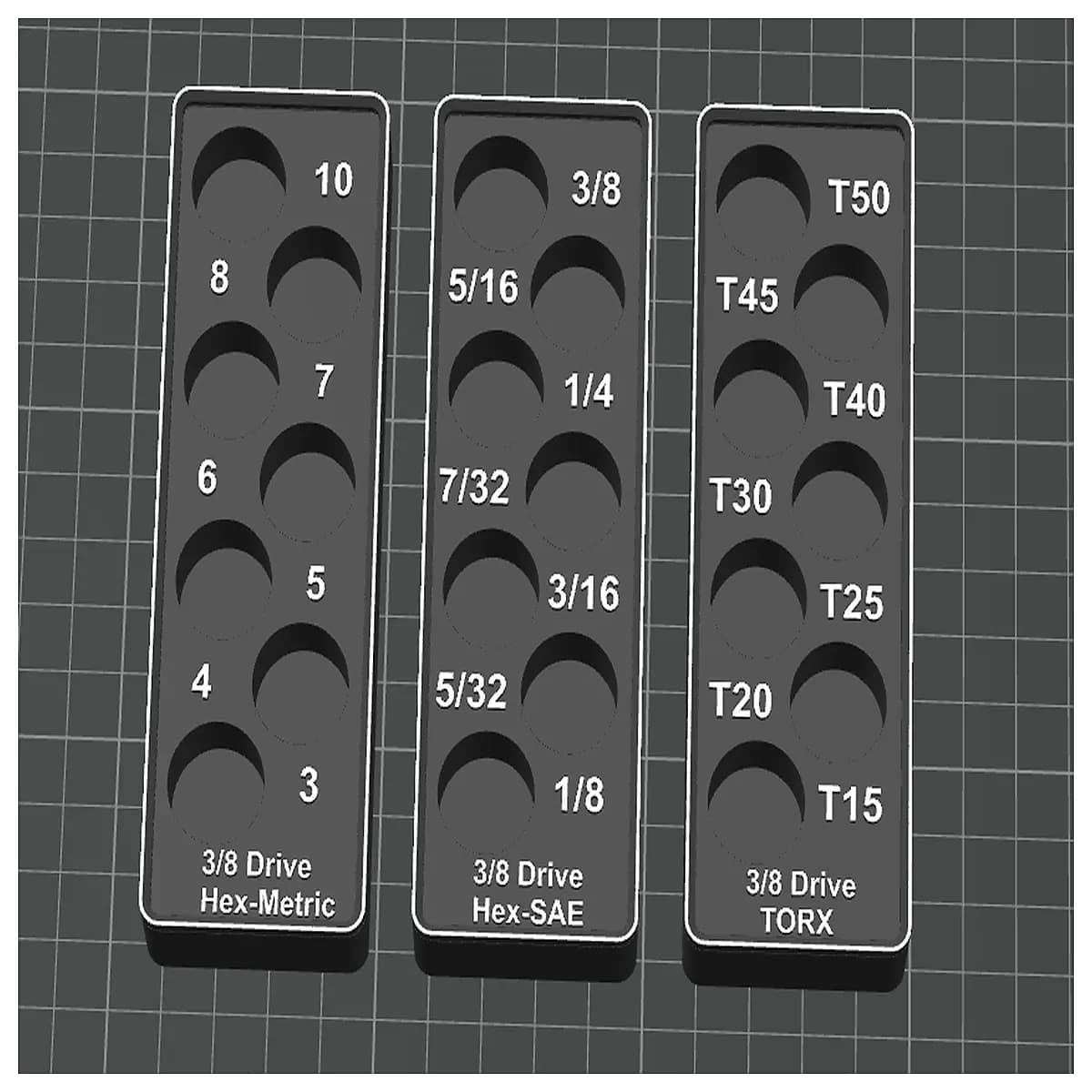gridfinity organizer bins 38mm torx hex screwdriver bits metric storage container modular system