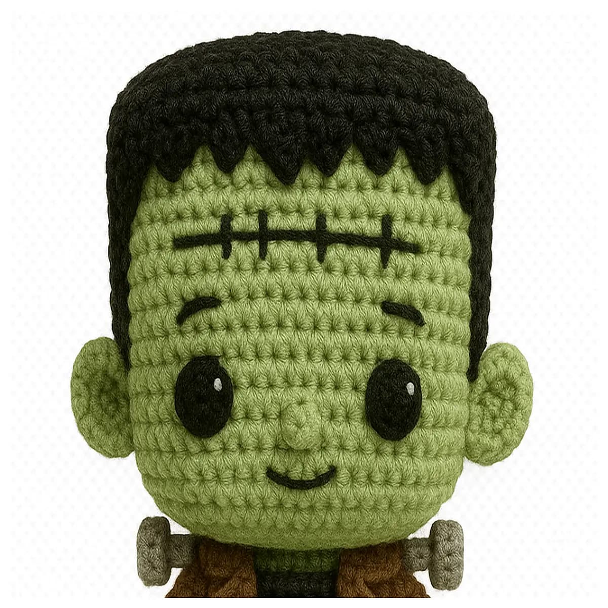handmade crochet frankenstein doll plush toy for halloween home decor spooky amigurumi kids adults