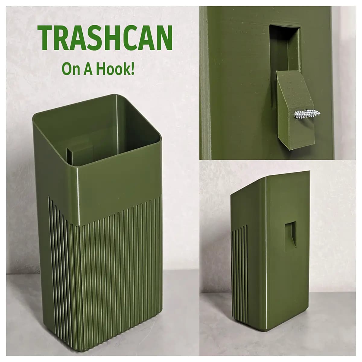 wall mounted trash can with hook small kitchen bathroom waste bin hanging storage organizer